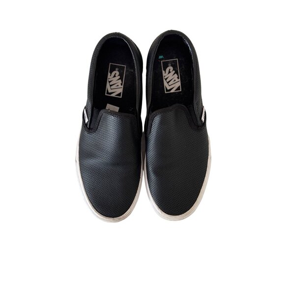 Vans Slip-On Shoes Low Top Black Perforated Sneaker Womens Size 8.5 - Picture 2 of 15